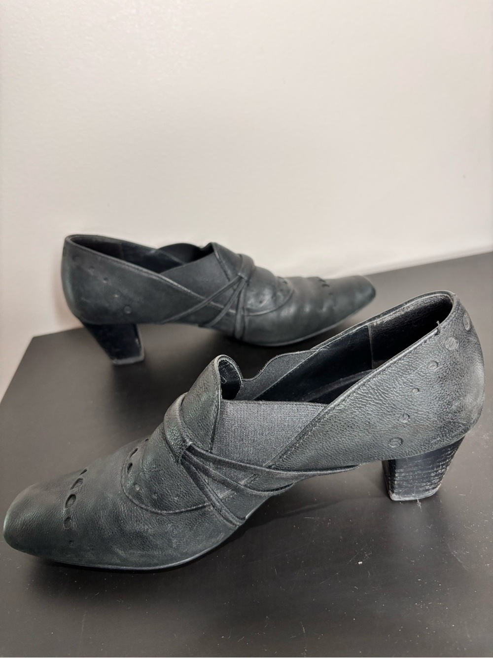 Hogl Leather Heels Booties Black Size 37 - Picture 5 of 14